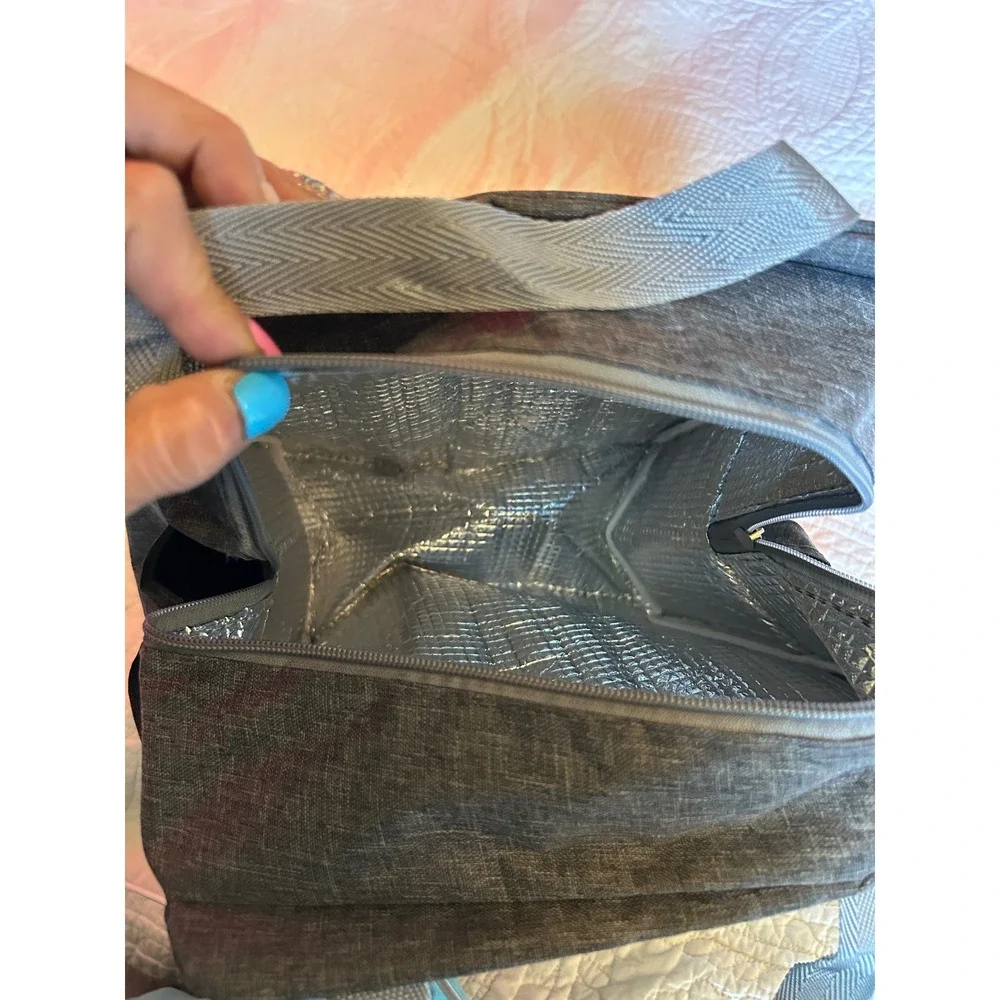 Brivilas Best Teacher Ever Insulated‎ Lunch Bag Gray Heathered Graphic Tote